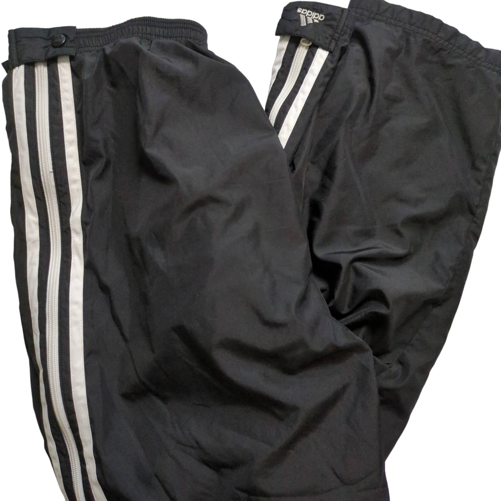 Adidas rare vintage 1990's Full Side Zip Windbreaker Track Pants Tear away XL