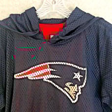 NWT New England Patriots MESH Hoodie Womens Large Blue Pullover w/Red Tank Top