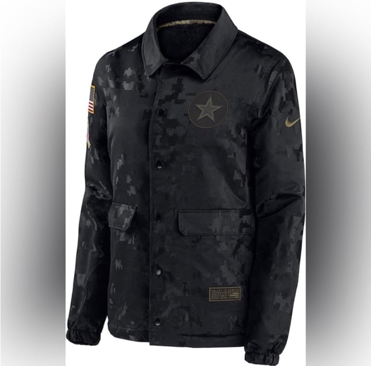 Dallas Cowboys Salute To Service Jacket Black Digital Camo medium