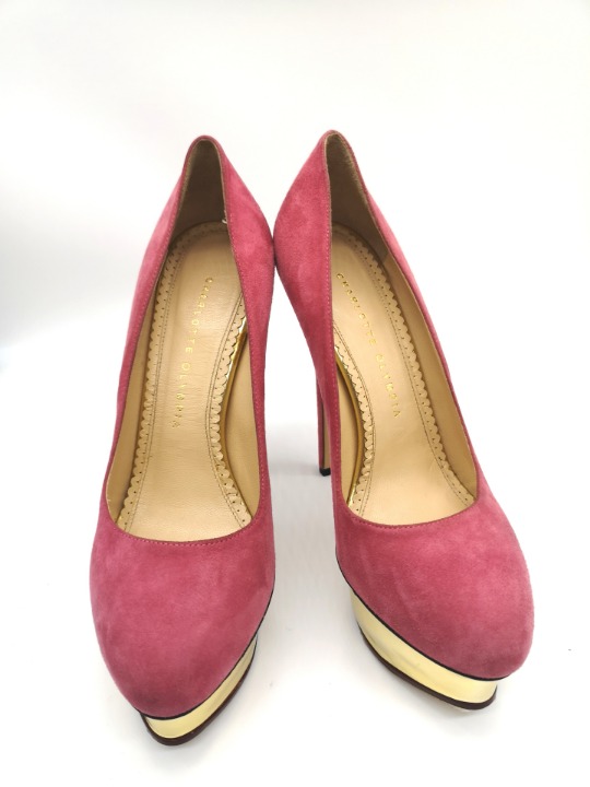 Charlotte Olympia Rose Velvet High Heels Size 8