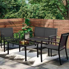 4 Pieces Patio Furniture Set, Outdoor Conversation Sets for Patio, Lawn, Garden