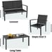 4 Pieces Patio Furniture Set, Outdoor Conversation Sets for Patio, Lawn, Garden