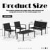 4 Pieces Patio Furniture Set, Outdoor Conversation Sets for Patio, Lawn, Garden