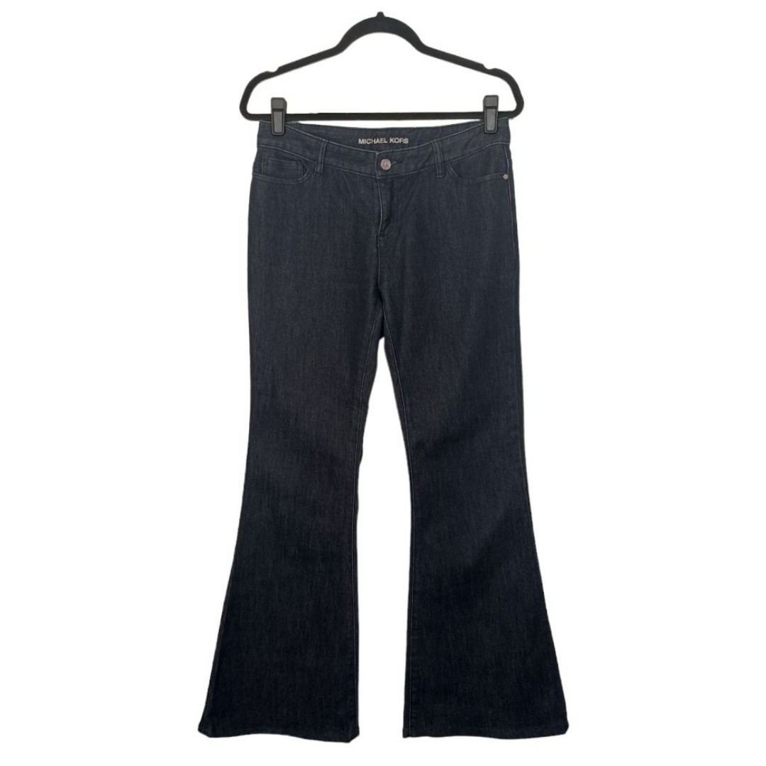 MICHAEL KORS Flare Hem Dark Blue Wash Denim Jeans 4 (Small)