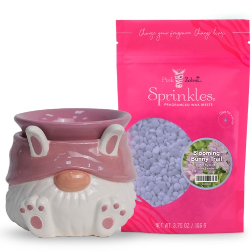 Pink Zebra PINK BUNNY GNOME Simmer Pot Scented Wax Warmer Bundle NIB
