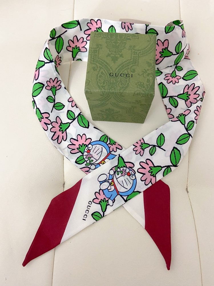 Gucci Doraemon Twill Neck Scarf
