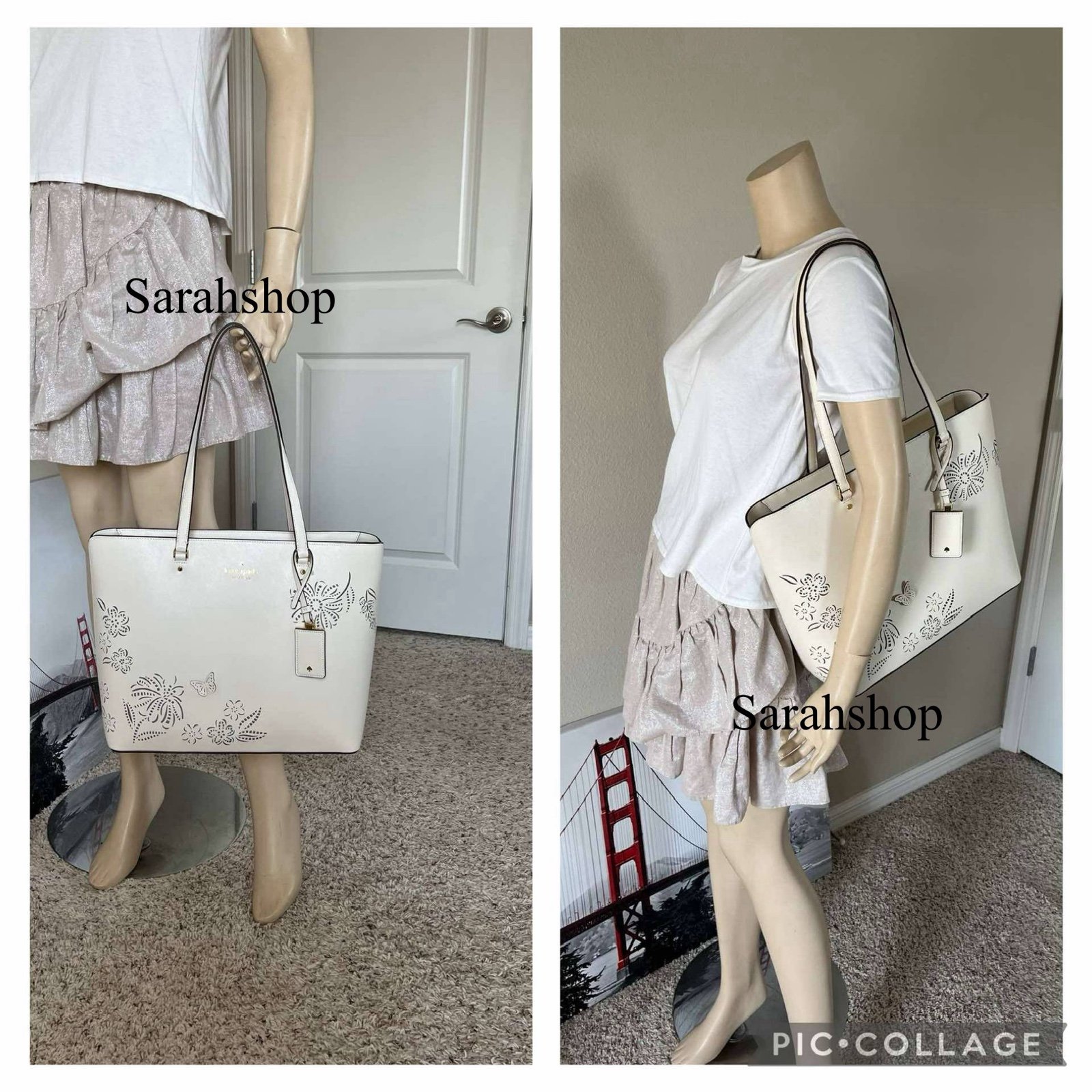 日本未入荷 Kate Spade KL041 Perforated Perfect Tote A4収納可 Kate Spade KL041 Perforated Perfect Tote, Meringue | eBay