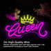Queen Neon Signs for Wall Decor, Crown Neon Light Sign Decor, Queen Led Neon