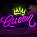 Queen Neon Signs for Wall Decor, Crown Neon Light Sign Decor, Queen Led Neon