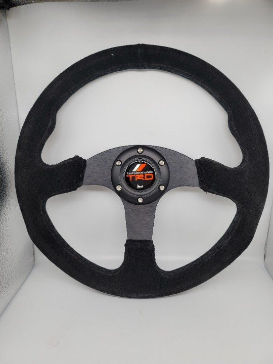 BRAND NEW 14 TRD Style Racing Black Stitching Suede Sport Steering Wheel