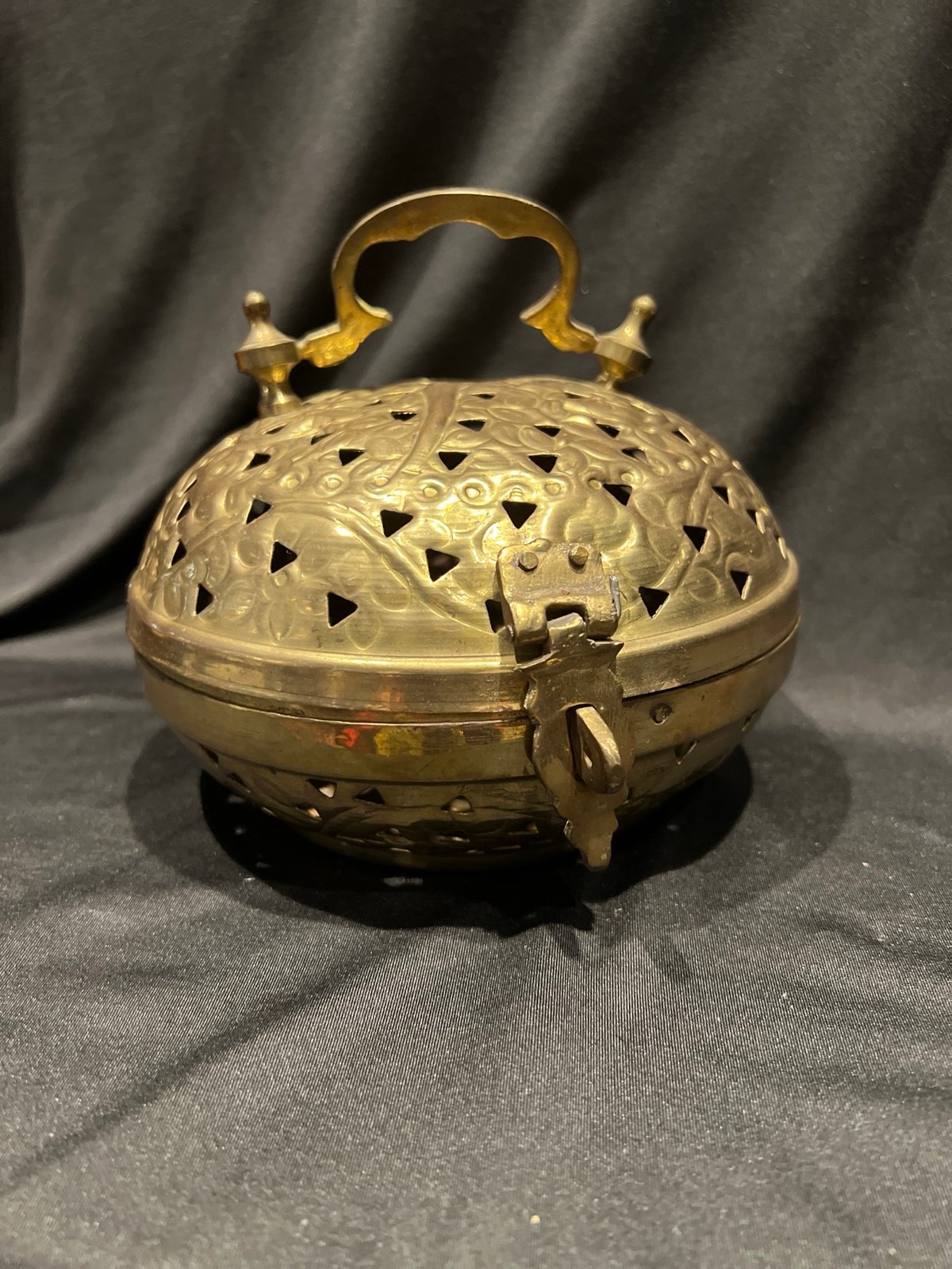 Vintage Brass Cricket Box, Made in India