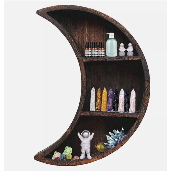 Moon Shelf Room Decor Wooden Shelf Wall Mounted Floating Shelves-free cloud dish