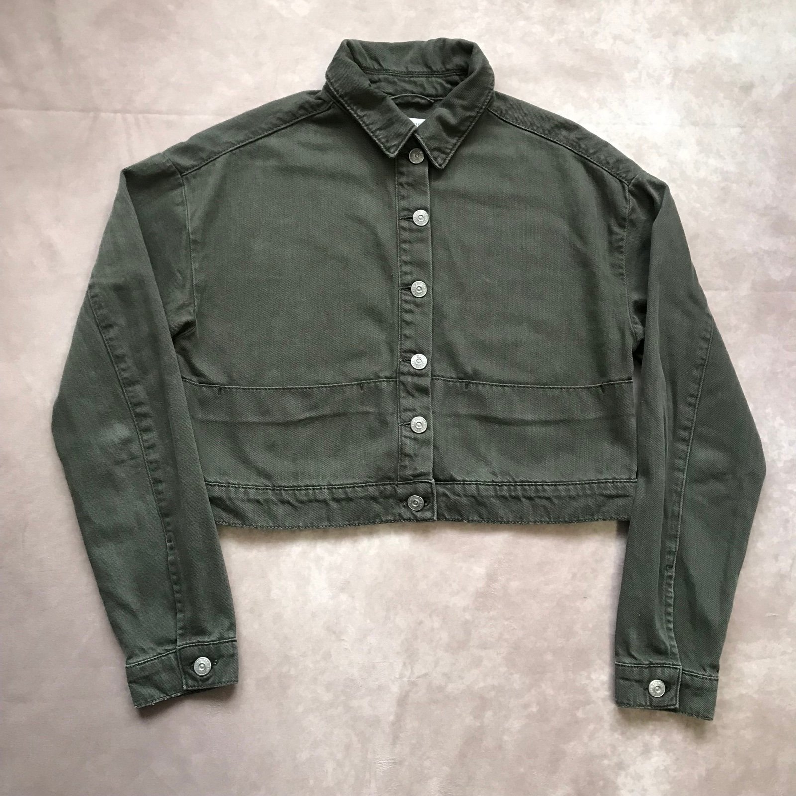 Urban Outfitters Cropped 100% Cotton Canvas Military Style Button Down Jacket S