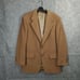 Bill Blass Vintage Brown 100% Camel Hair Jacket Blazer 46R Paisley Lining Solid