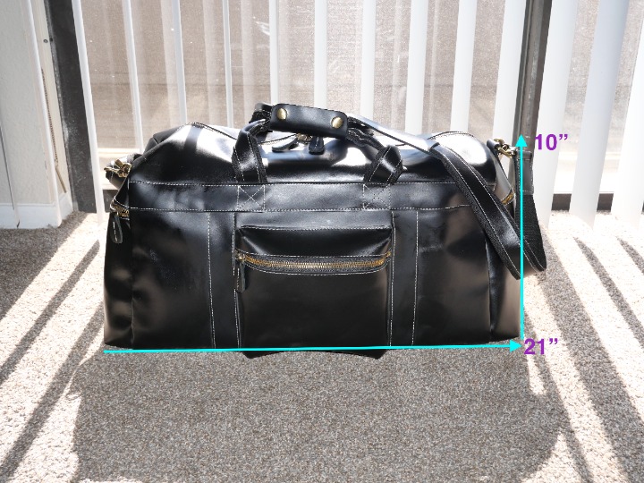 Genuine Colombian Leather Travel Carry On Duffle Overnight Bag Black