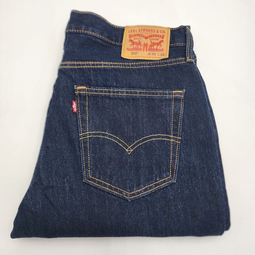 Levi's 550 Jeans Men's Size 36x29 Relaxed Fit Dark Wash Stretch Pants NWOT