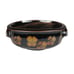 Studio Pottery Brown Asian Influence Bowl Flower Handles Footed Ceramic 7.25 in
