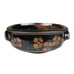 Studio Pottery Brown Asian Influence Bowl Flower Handles Footed Ceramic 7.25 in