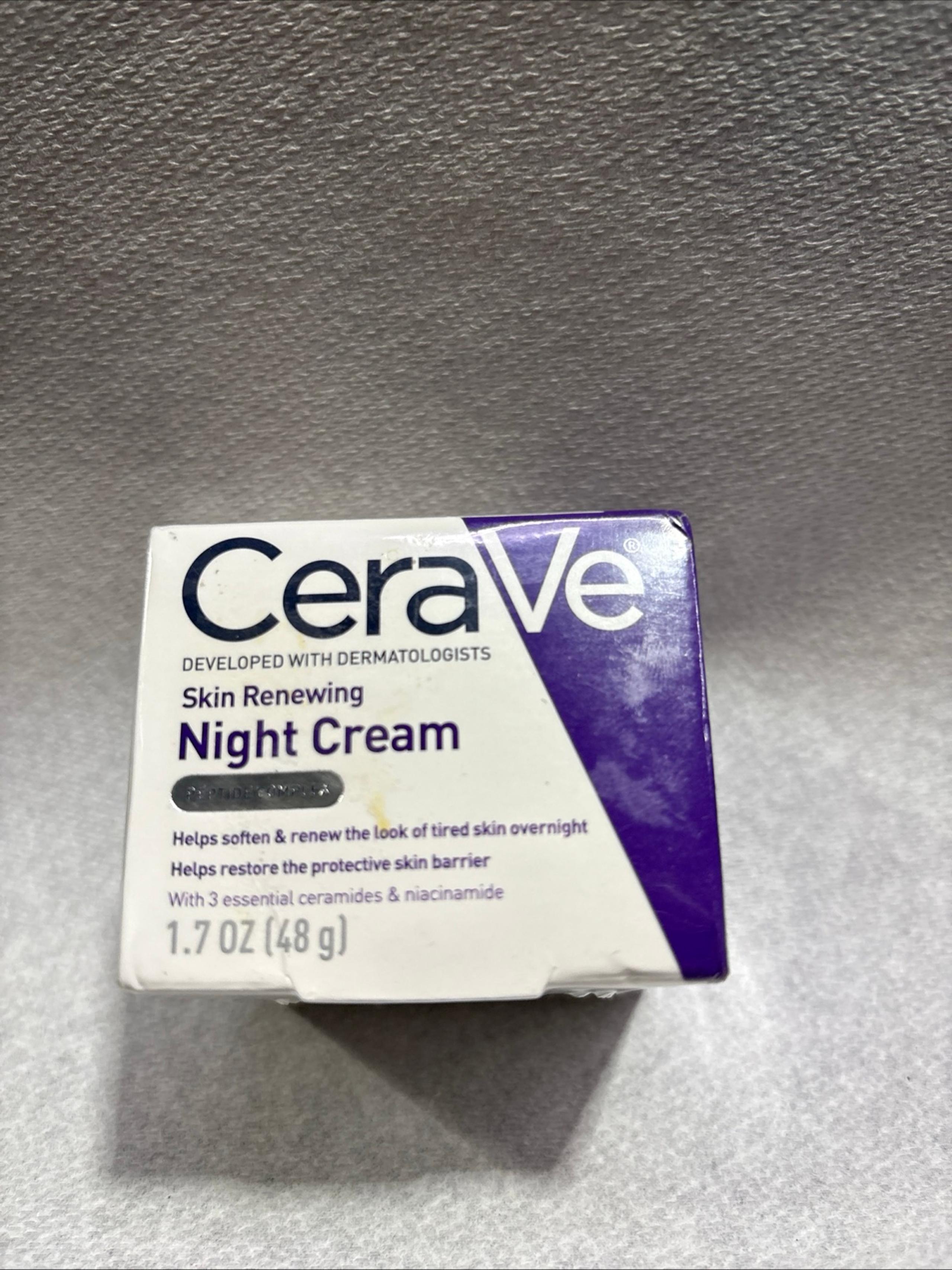 CeraVe Skin Renewing Night Cream, Niacinamide, Peptide Complex
