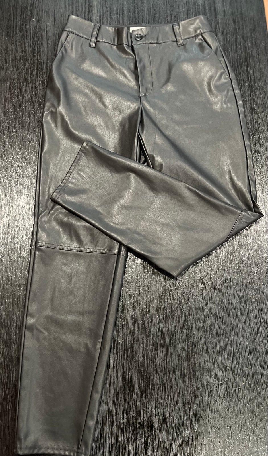 Nili Lotan For Target Black Mid Rise Skinny Faux Leather Ankle Pants Size 2