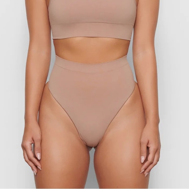 2 Skims Women’s Large XL Brown Cream Shapewear Mid Waist Thong NWOT