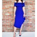 NWT Kimora Lee Simmons Blue Asymmetrical Off-Shoulder Dress Size 2