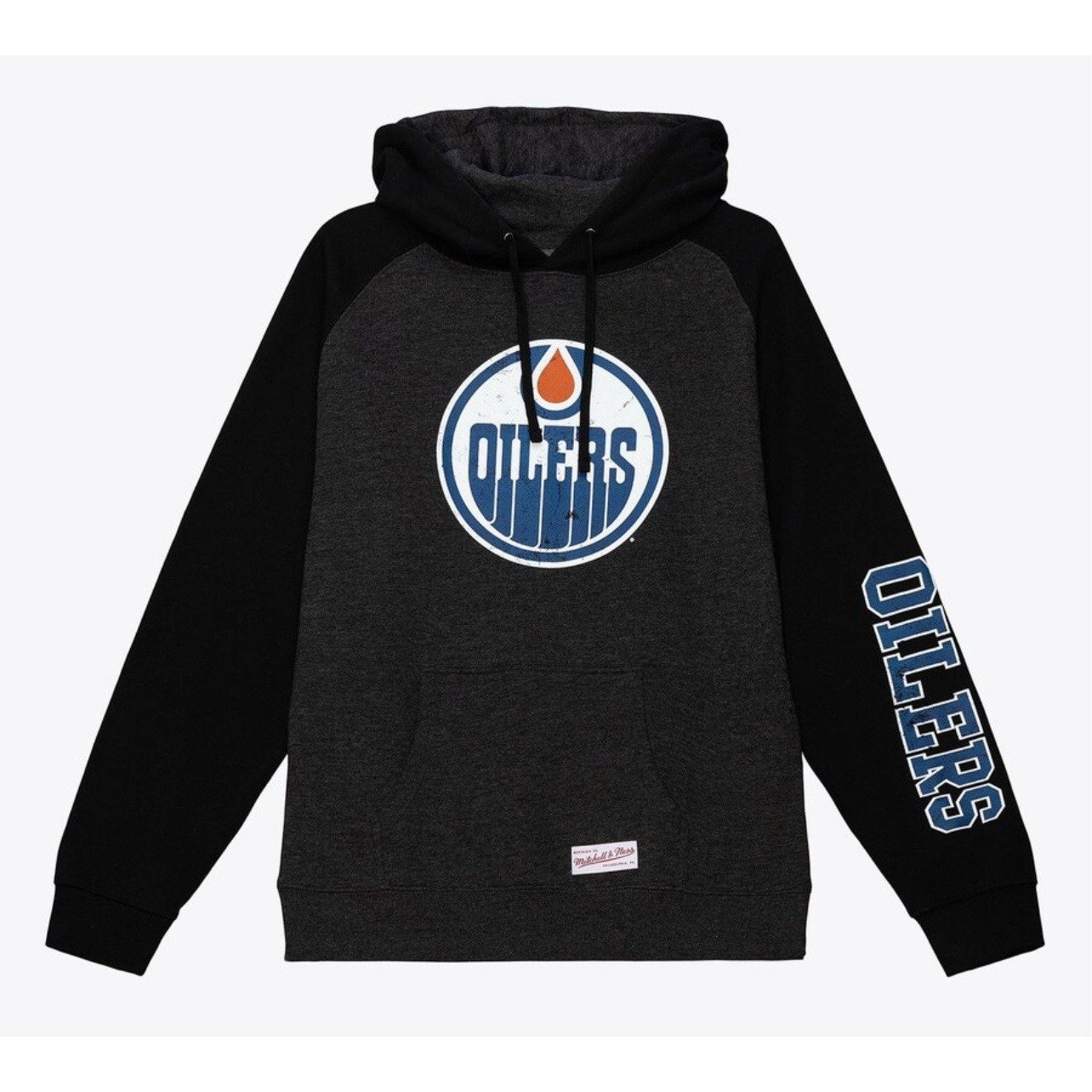 Mitchell & Ness Men's Mdm Heather Charcoal Edmonton Oilers Distressed Team Logo