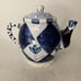 Anthropologie blue and white hand painted teapot..