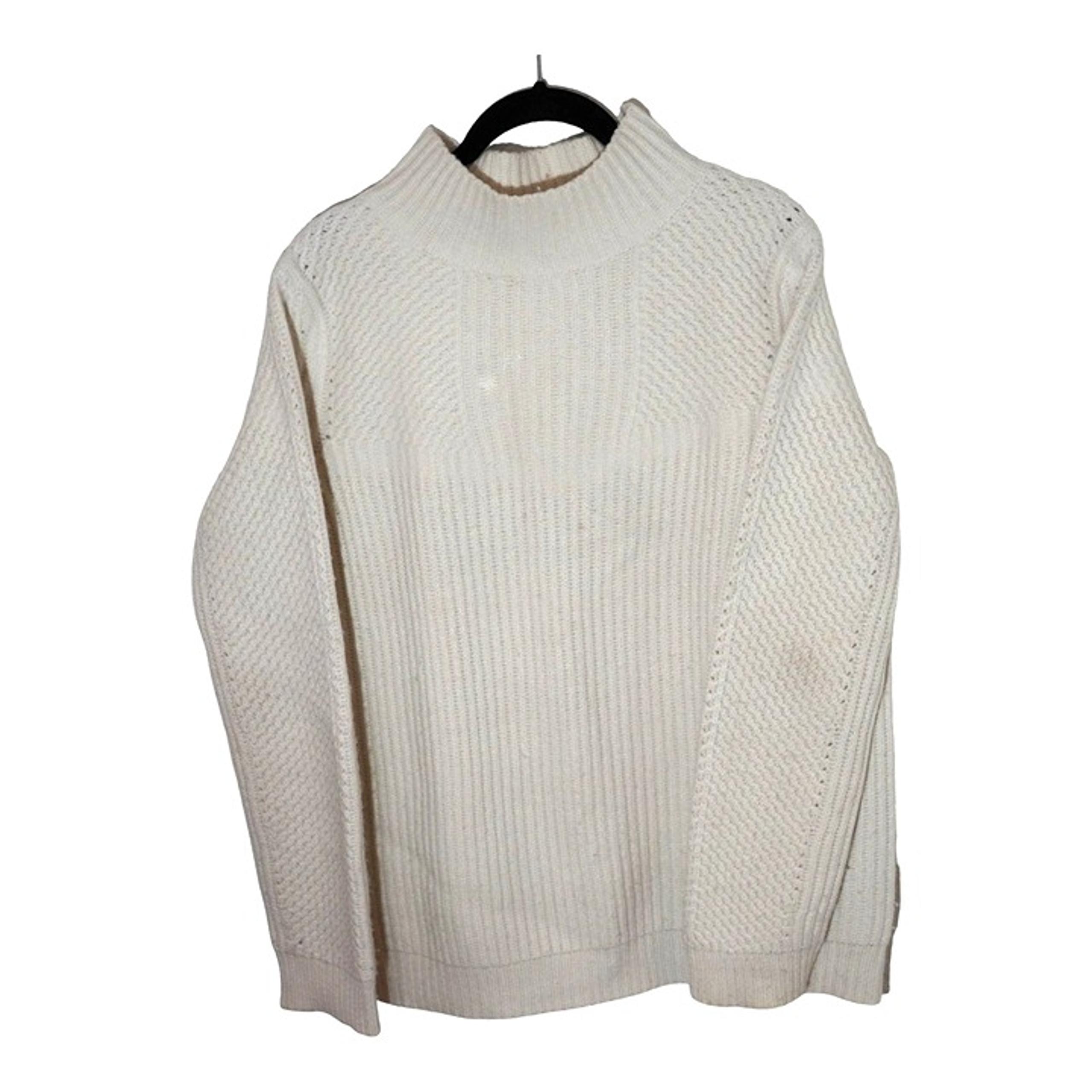 EUC Diane Von Furstenberg White Wool Scoop Neck Sweater Sz M