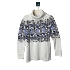 RARE Athleta Women Sz Small Cashmere Cotton Neck Zip Mock Turtleneck Sweater
