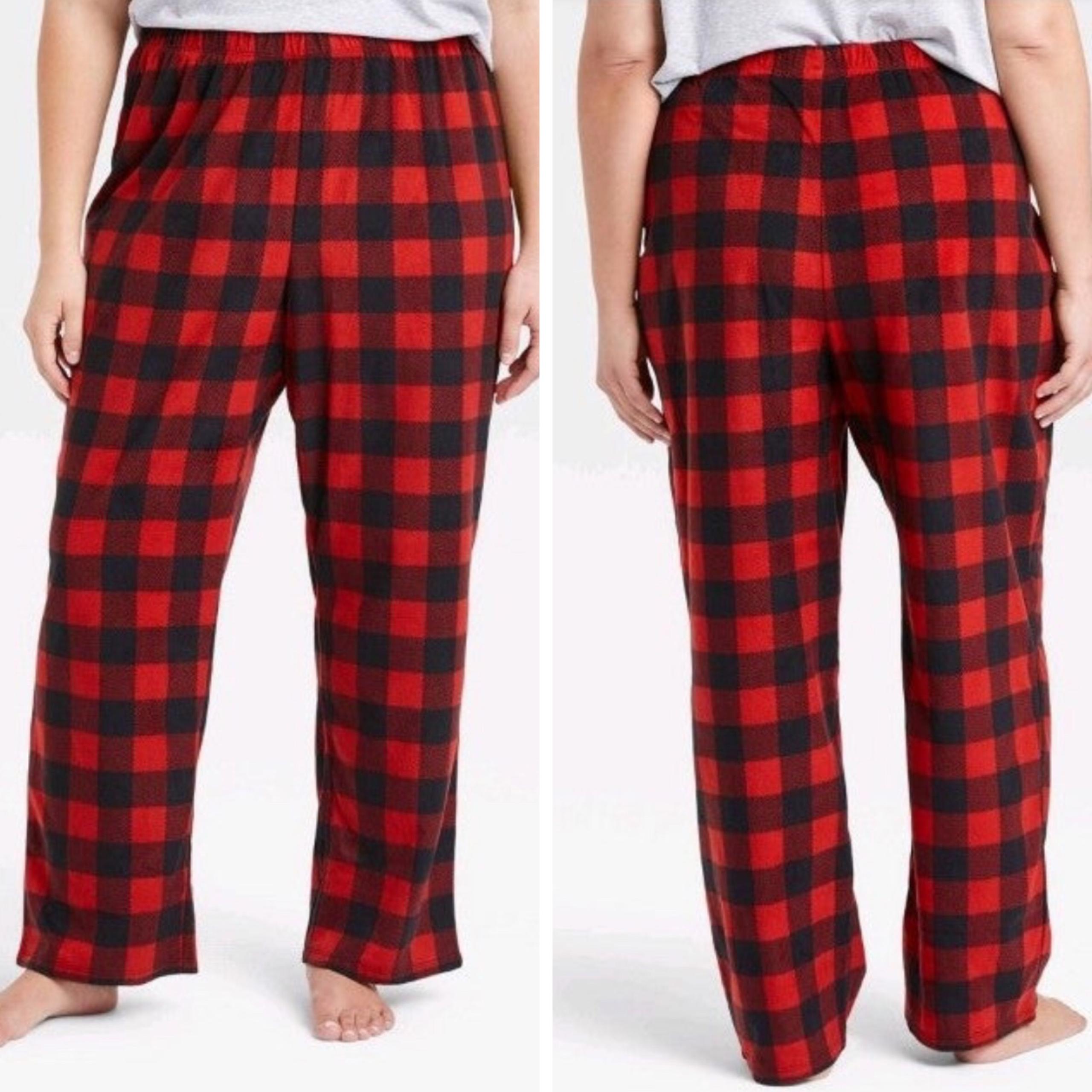 Target Wondershop Red Black Buffalo Plaid Fuzzy Pajama Pants SIZE 4X Plus Size