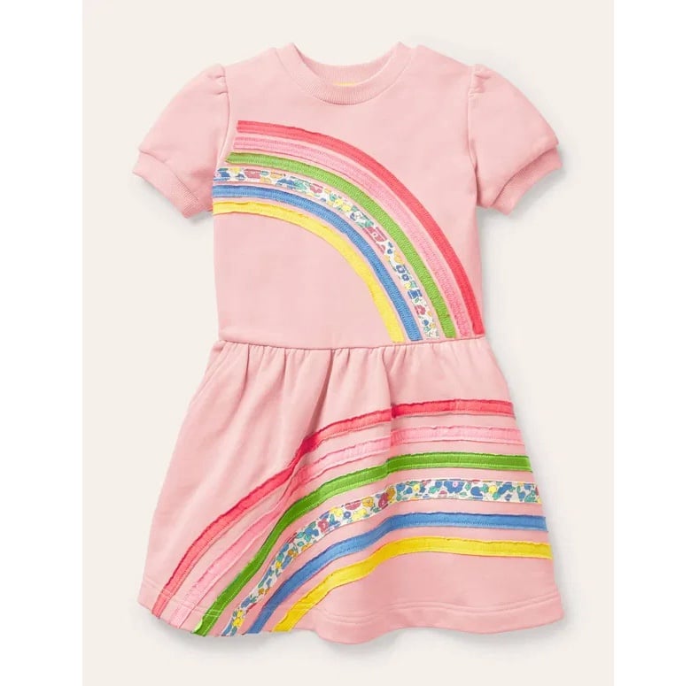 NWT 9-10 mini Boden rainbow sweatshirt dress