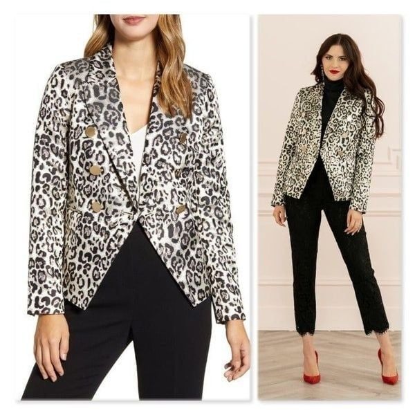 Rachel Parcell Metallic Leopard Blazer