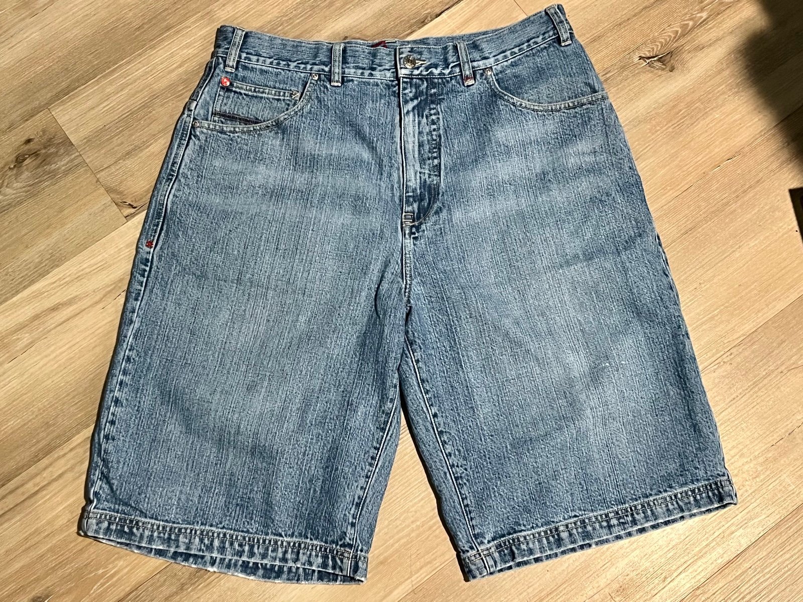 VTG Shady Ltd Jean Shorts Sz 36 Baggy Blue Denim Hip Hop Skate 90s Y2K Eminem