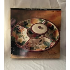 Vintage Clay Art Ambrosia Extra Large Serving Platter Hand Painted 19 #418088