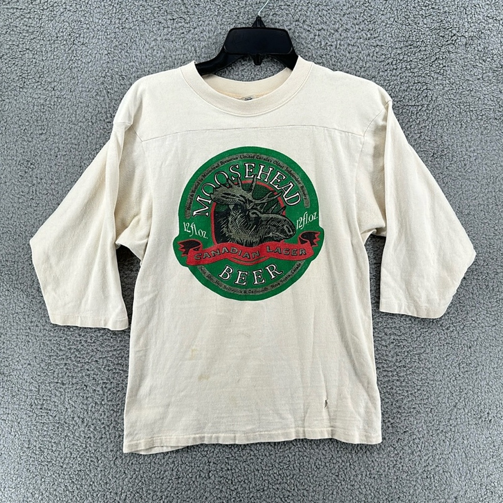Vintage Artex Moosehead Beer 3/4 Sleeve T-shirt Women's Sz Medium