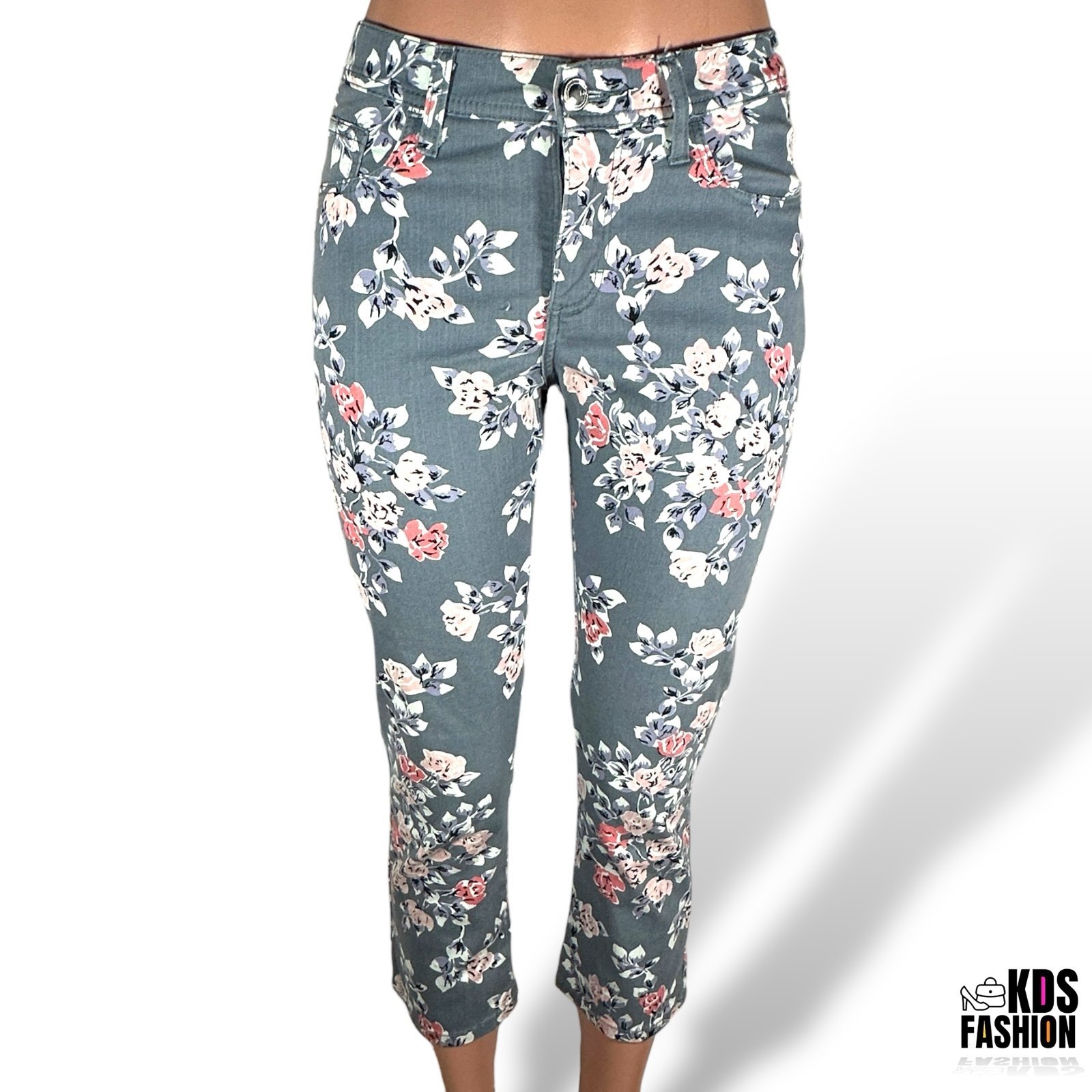 Lee Natural Fit Floral Capri Cropped Jeans 6
