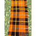 VTGE Orange Plaid Wool Blanket Fall Winter Throw With Short Fringe Trim