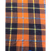 VTGE Orange Plaid Wool Blanket Fall Winter Throw With Short Fringe Trim