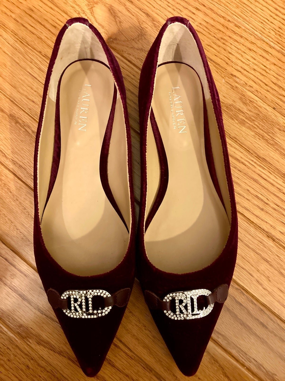 Crystal Ralph Lauren Ballet Garnet Velvet Size 11 Shoes