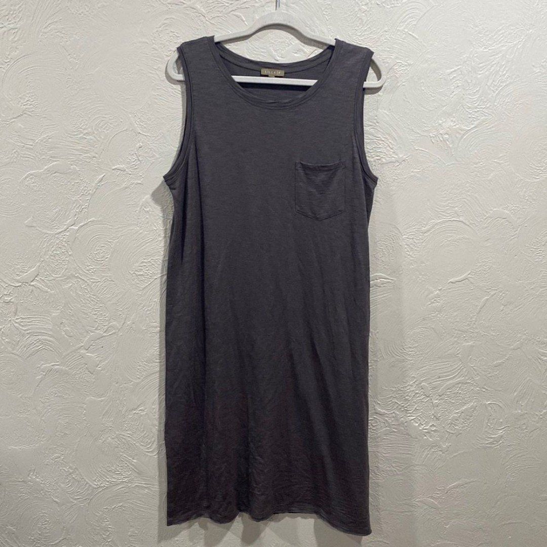 Lilla P Midi Front Pocket Tank Shirt Dress Size XL