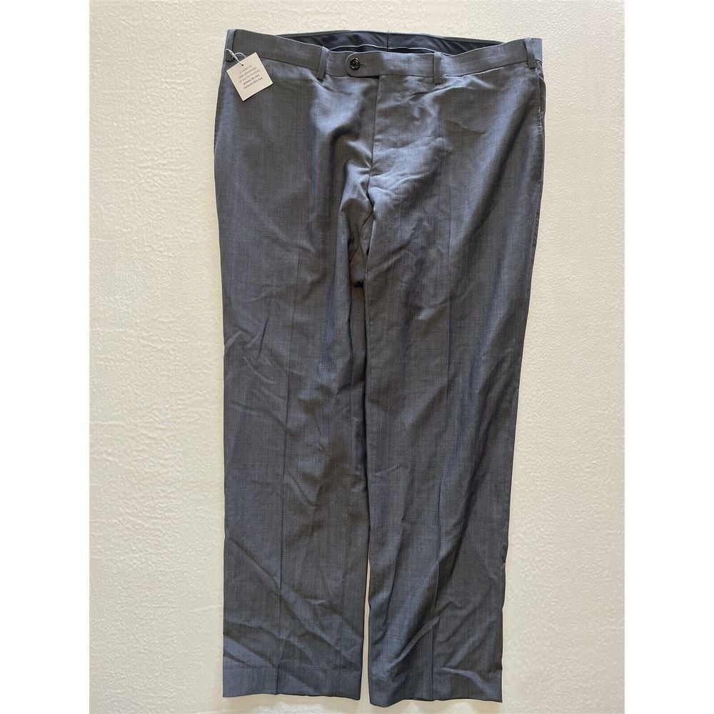 NWT Indochino 38 x 28 YALETOWN Gray Micro Birdseye Wool Tapered Dress Pants