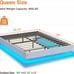 Floating Bed Frame Queen Size with LED Lights, Low Profile Platform Bed