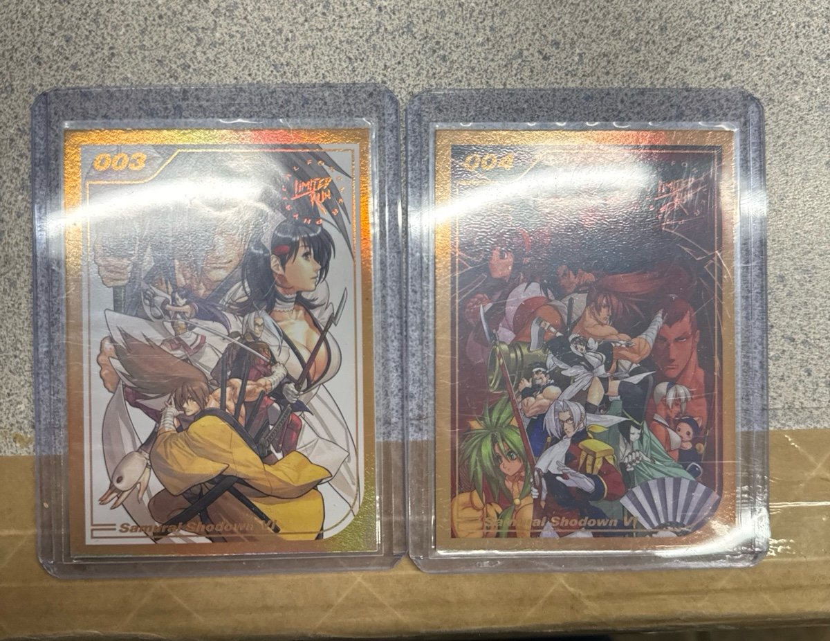 Limited run games samurai shodown V series 2 003 004 trading card lot 3 4 gold