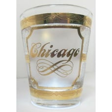 Culver 22k Gold Shot Glass Chicago Vintage