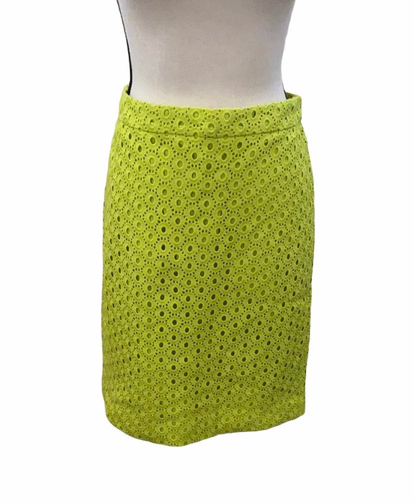 J. Crew chartreuse 8 No. 2 Pencil skirt.