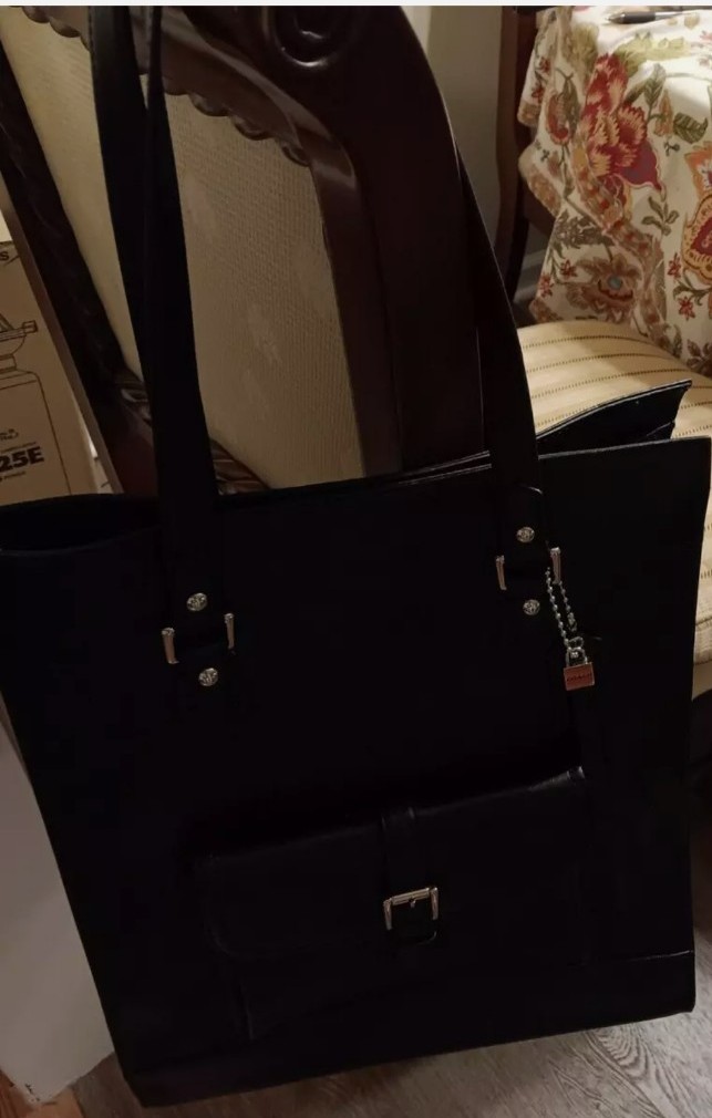 Vintage Y2K Coach Leather Briefcase in Black