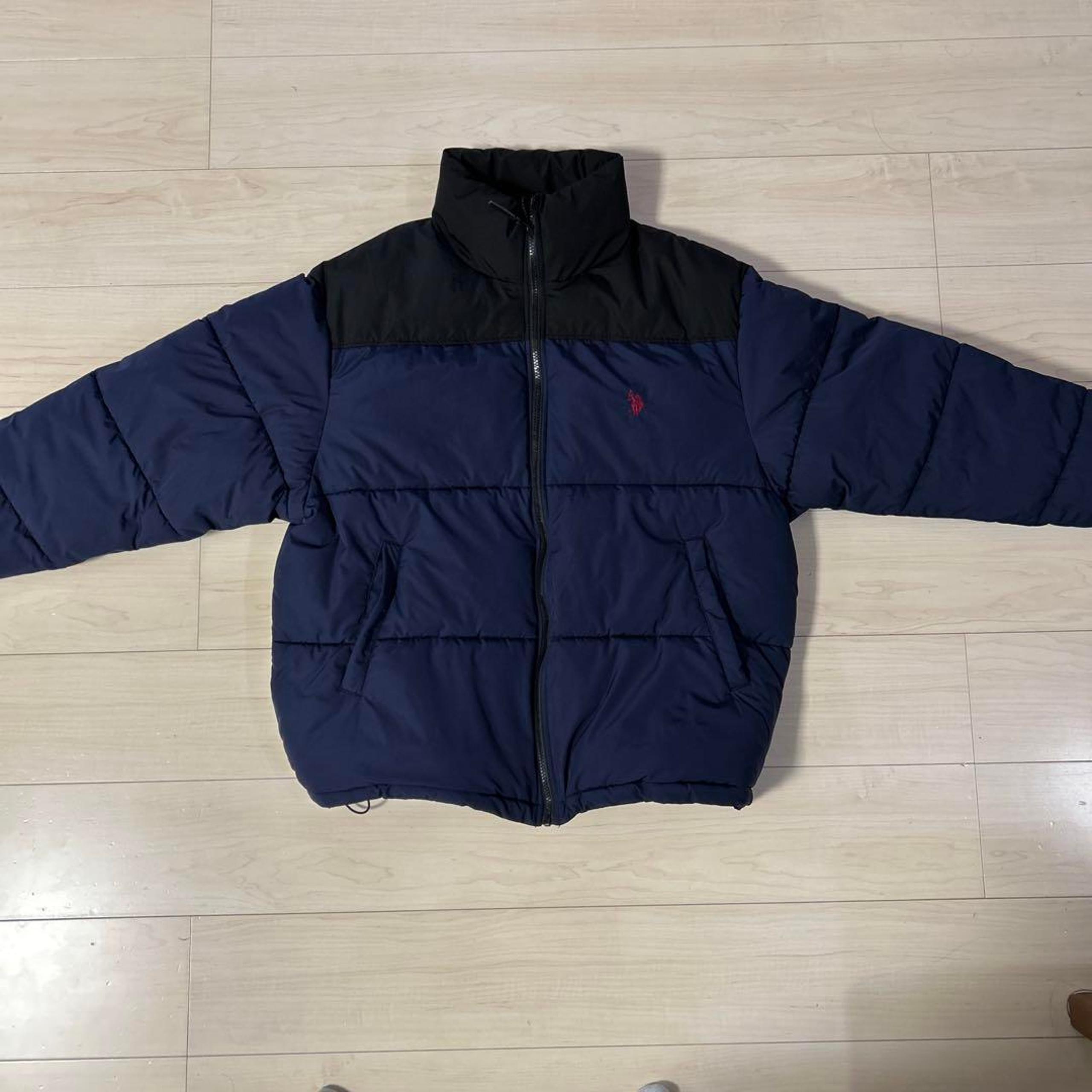 U.S. POLO ASSN Navy and Black Down Jacket, Size L, Men's