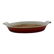 Le Creuset 32 Cast Iron Enamel 12 Baking Dish Oval Casserole Pan Flame Orange