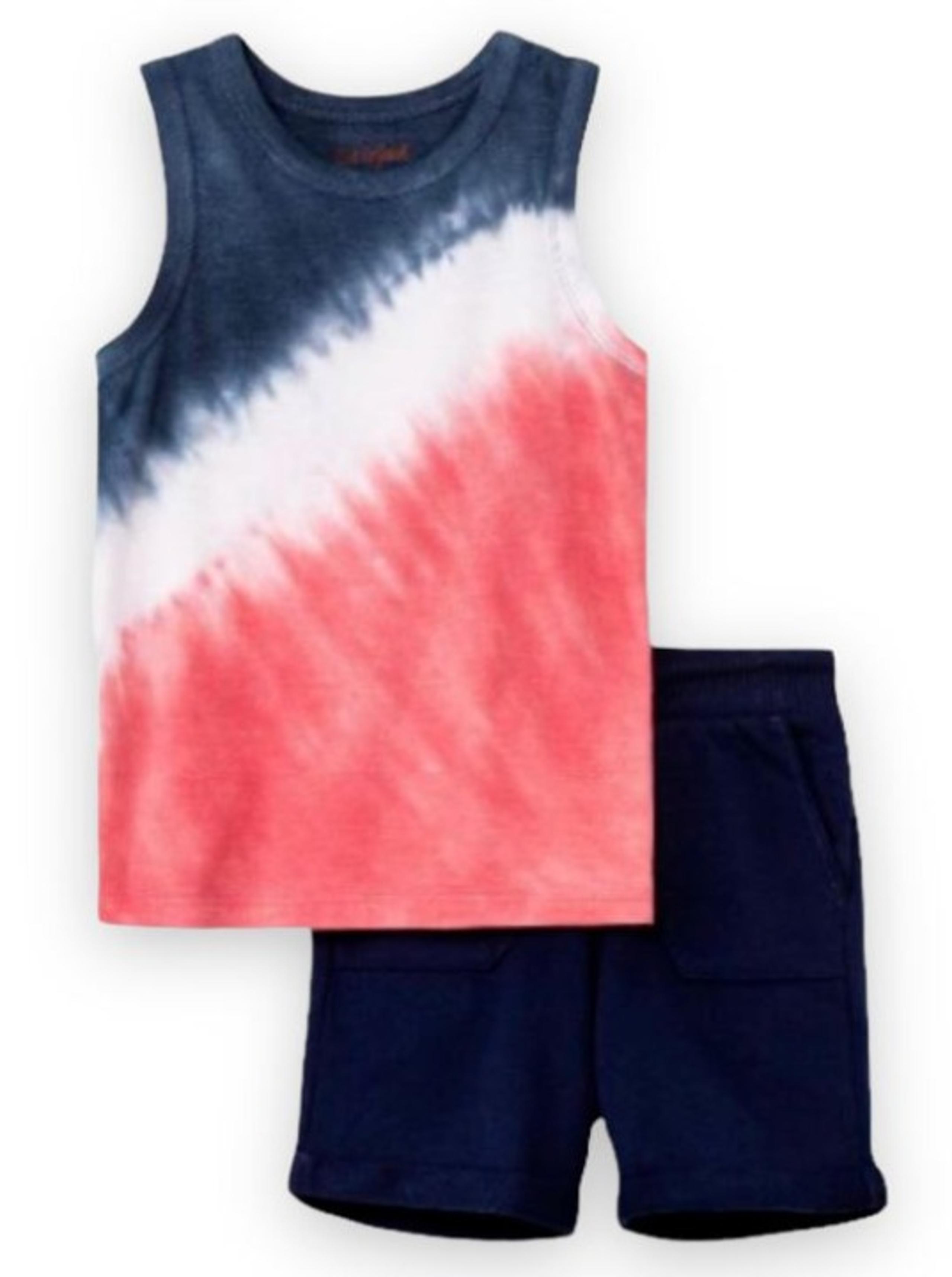 Toddler Boys' 2pc Tie-Dye Jersey Knit Tank Top and French Terry Shorts Set - 2T